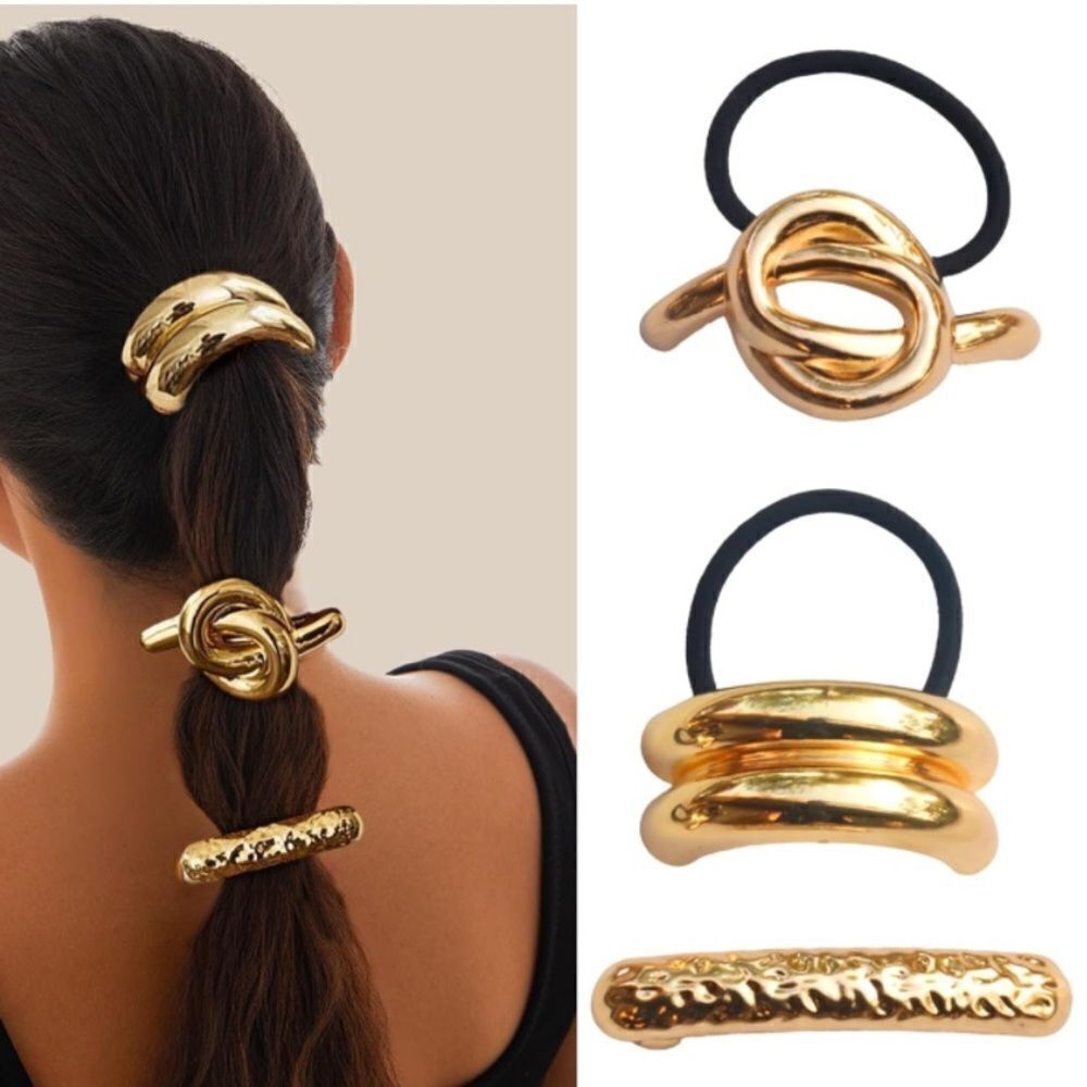 Gold Hair Cuff Accessory 3pc